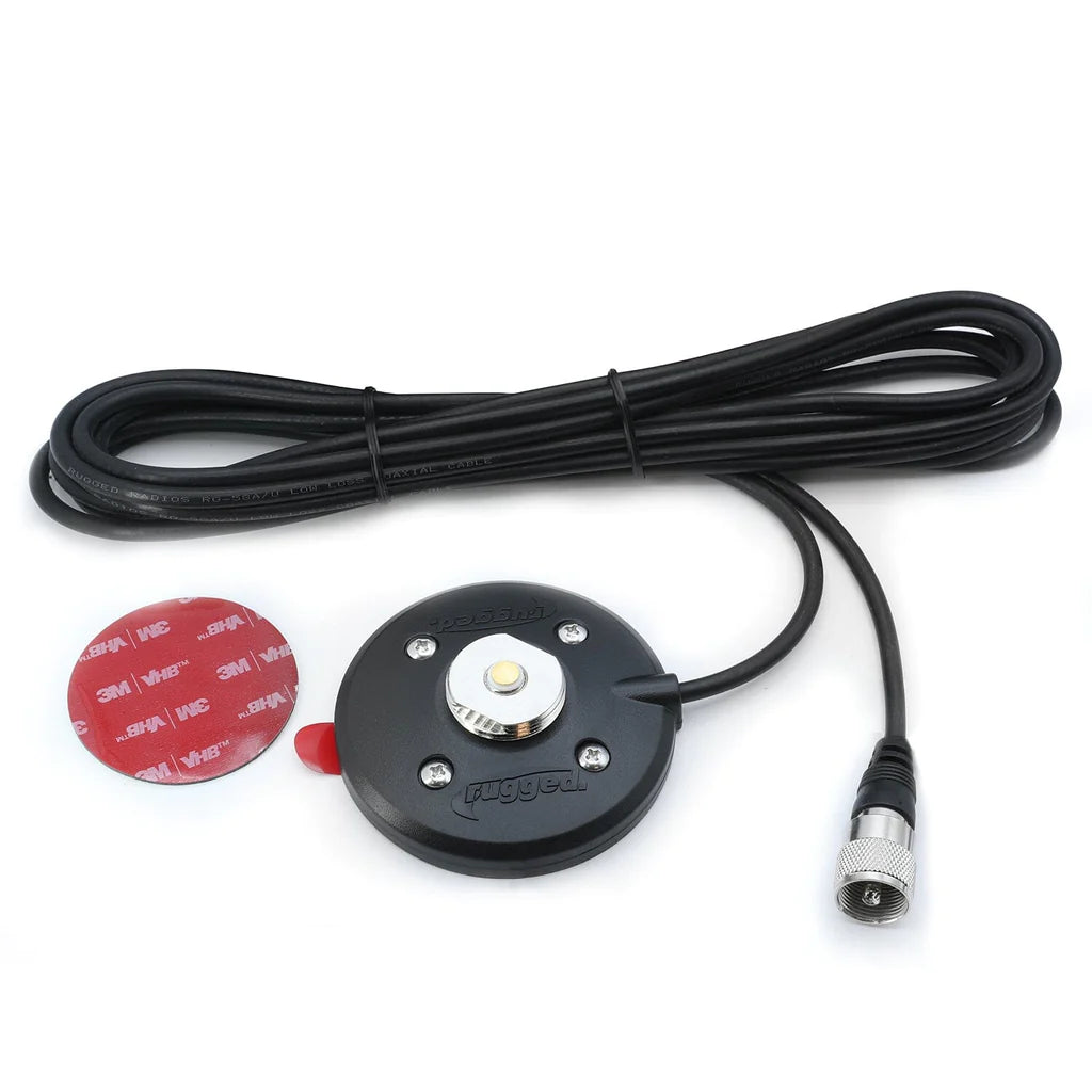 NMO Adhesive Antenna Mount with 15' Coax Cable SxS Radios