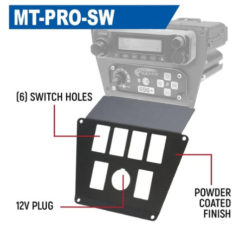 Rugged Lower Accessory Panel for Polaris Polaris RZR PRO XP, RZR Turbo R, and RZR PRO R Dash Mount Radio and Intercom. Switches