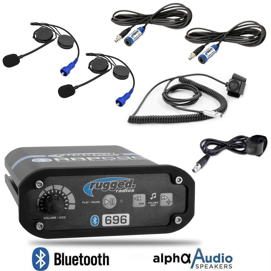 Rugged 2 Person - RRP696 Gen1 Intercom System with Alpha Audio Helmet Kits - Overstock Special