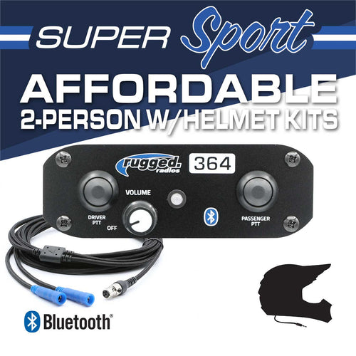 Rugged 2 Person - Super Sport 364 Communication Intercom System with Helmet Kits