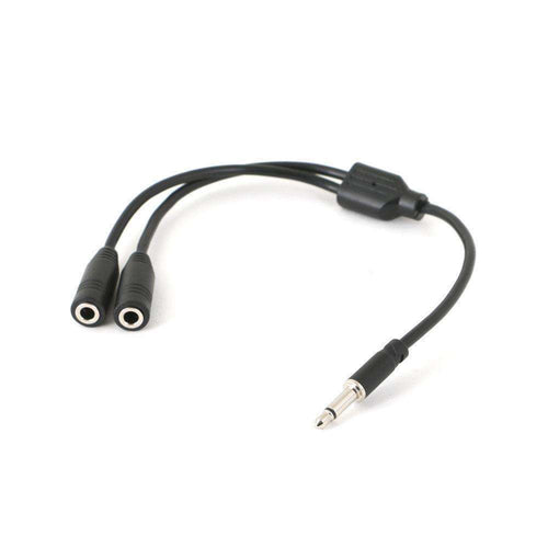 Rugged 3.5mm Mono Plug Y-Splitter for External Speakers